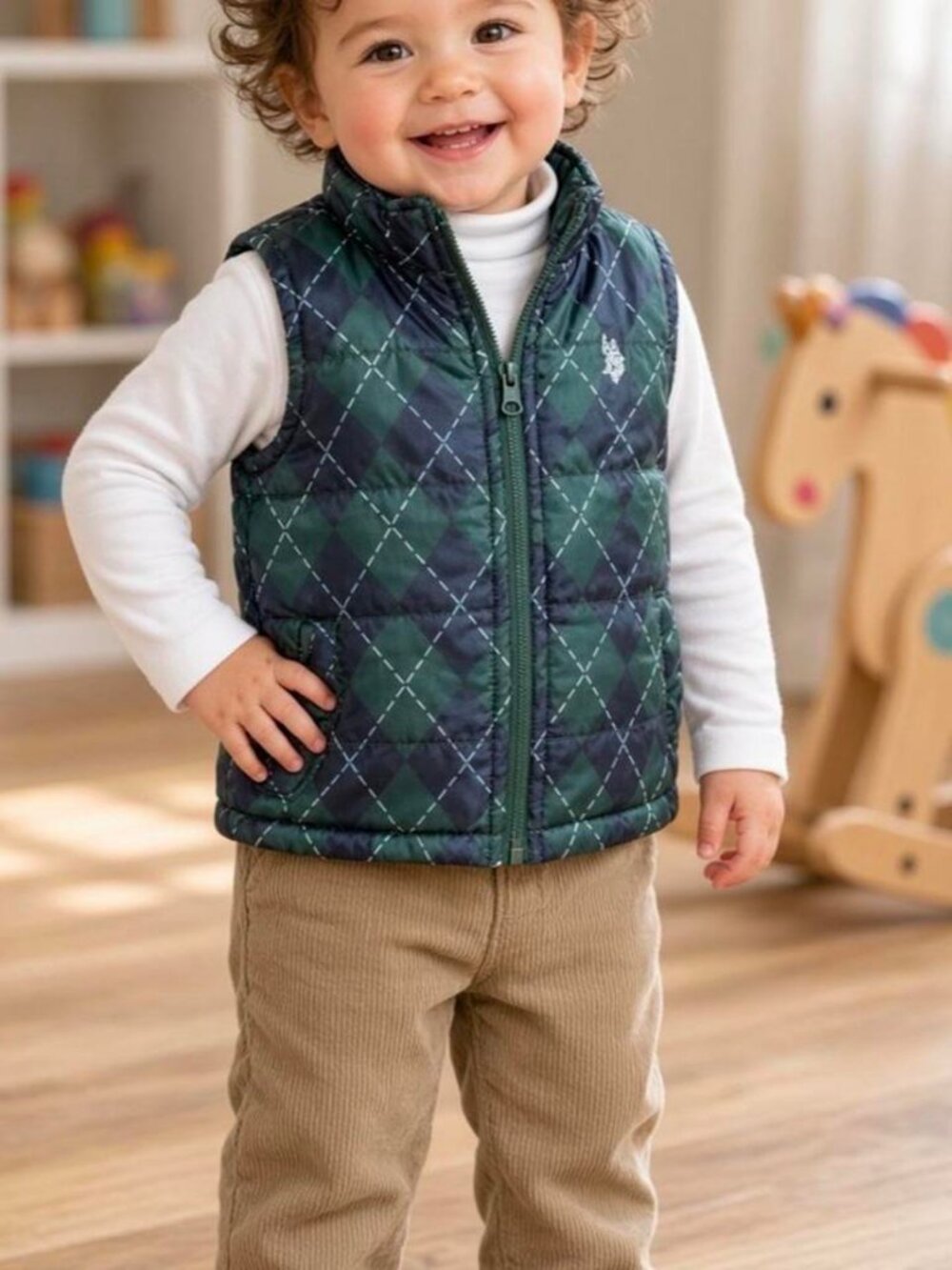 Polo Ralph Lauren Kids' Green and Blue Gilet